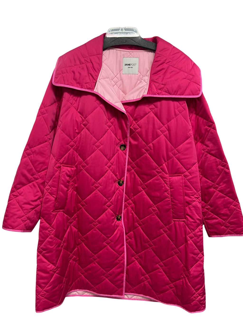 JANE POST THE ICONIC JANE QUILTED  BRIGHT RASPBERRY PINK JACKET SIZE XL - WEARHOUSE  CONSIGNMENT