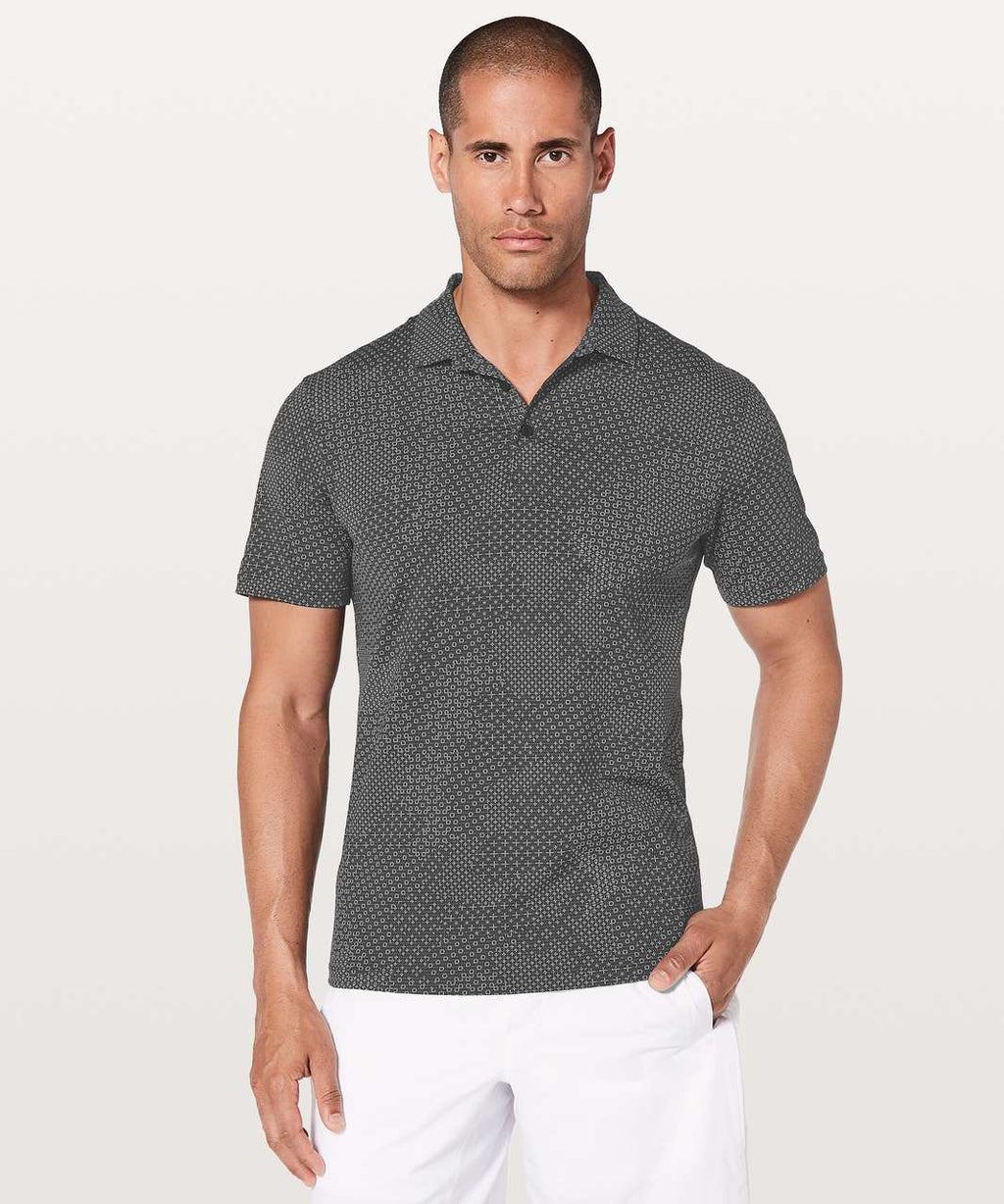 LULULEMON Propel Polo - Stitch Camo Ice Grey Deep Coal size: M
