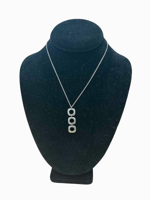 TIFFANY & CO TRIPLE SQUARE CUSHION LINK PENDANT NECKLACE