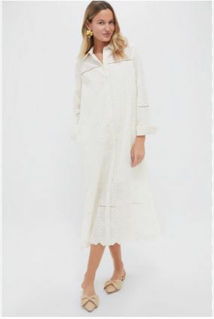 TUCKERNUCK POMANDER PLACE IVORY EYELET COTTON GRIFFIN DRESS SIZE XL