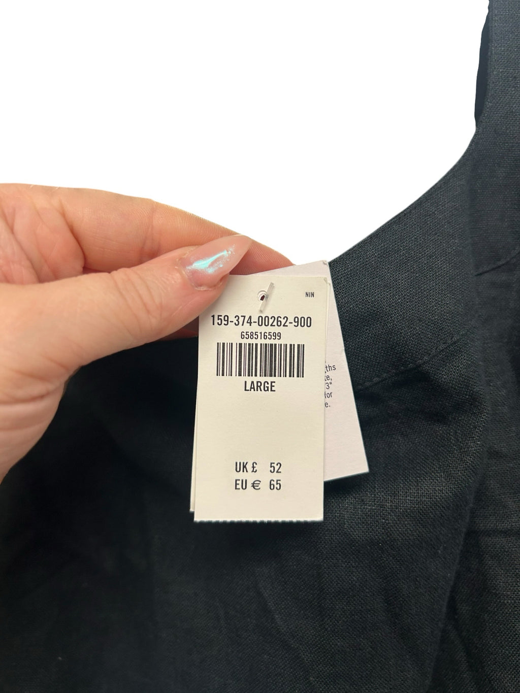 NWT ABERCROMBIE LINEN BLEND WIDE STRAP MINI DRESS BLACK SIZE LARGE