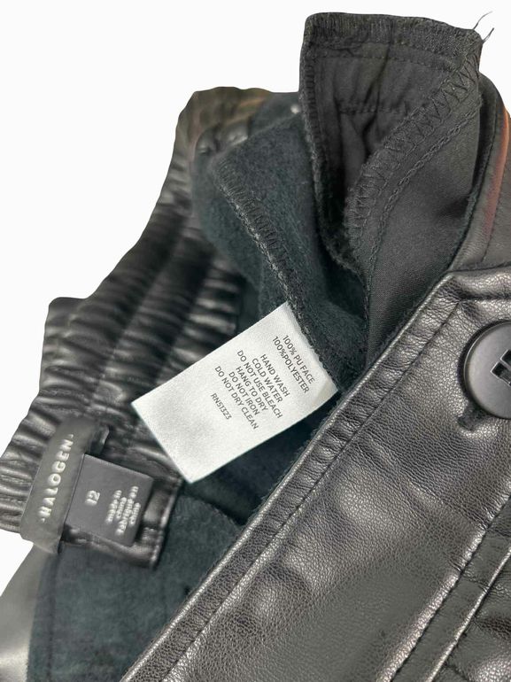 HALOGEN FAUX LEATHER TROUSER PANT SIZE: 12