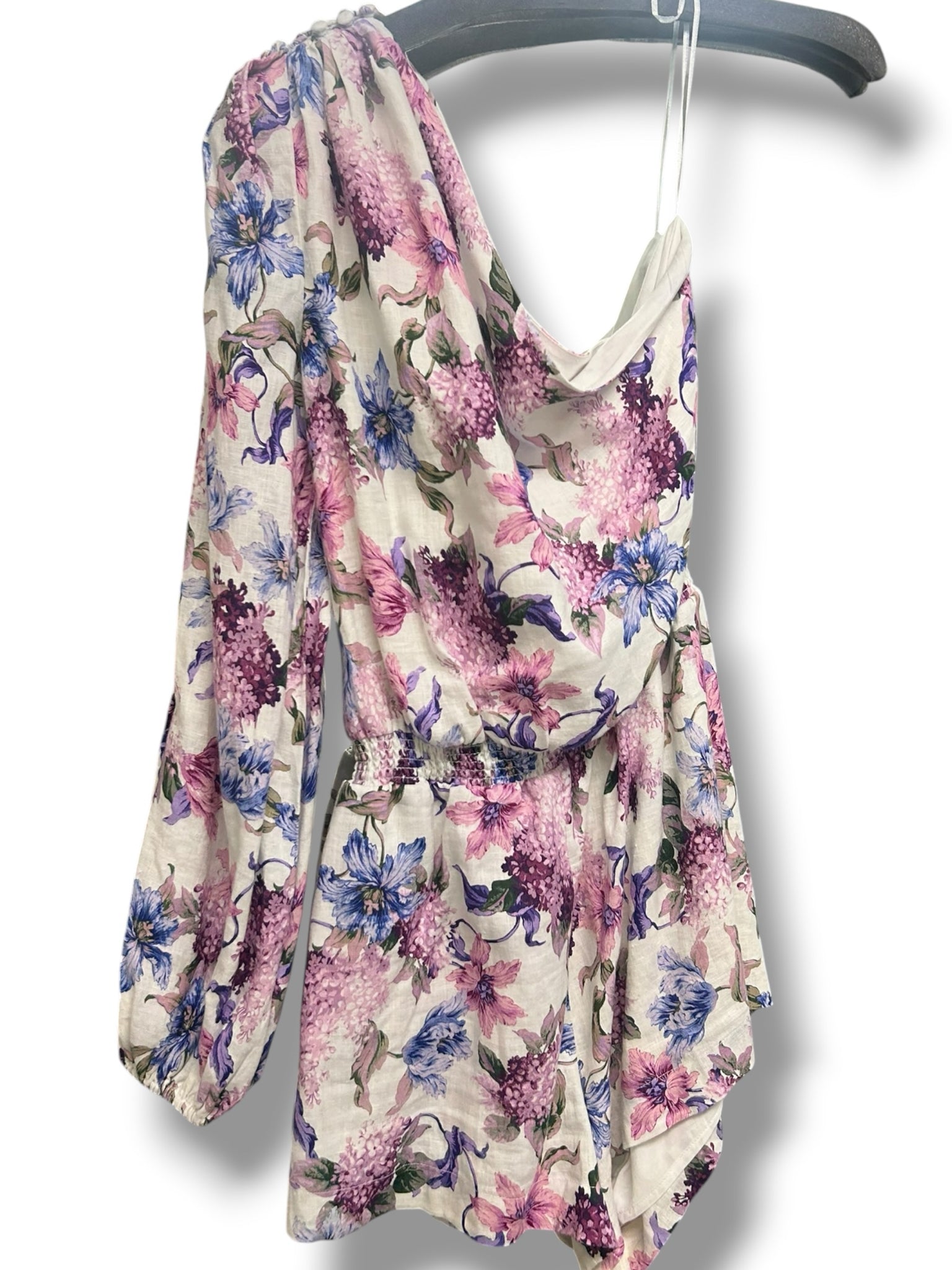 CAMI NYC SCOUT ONE SHOULDER ROMPER CLEMATIS FLORAL PRINT SIZE SMALL