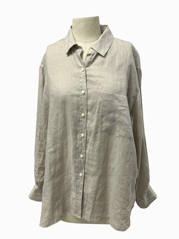 BIRDS OF PARADISE  LINEN LS BUTTON-UP SIZE: M