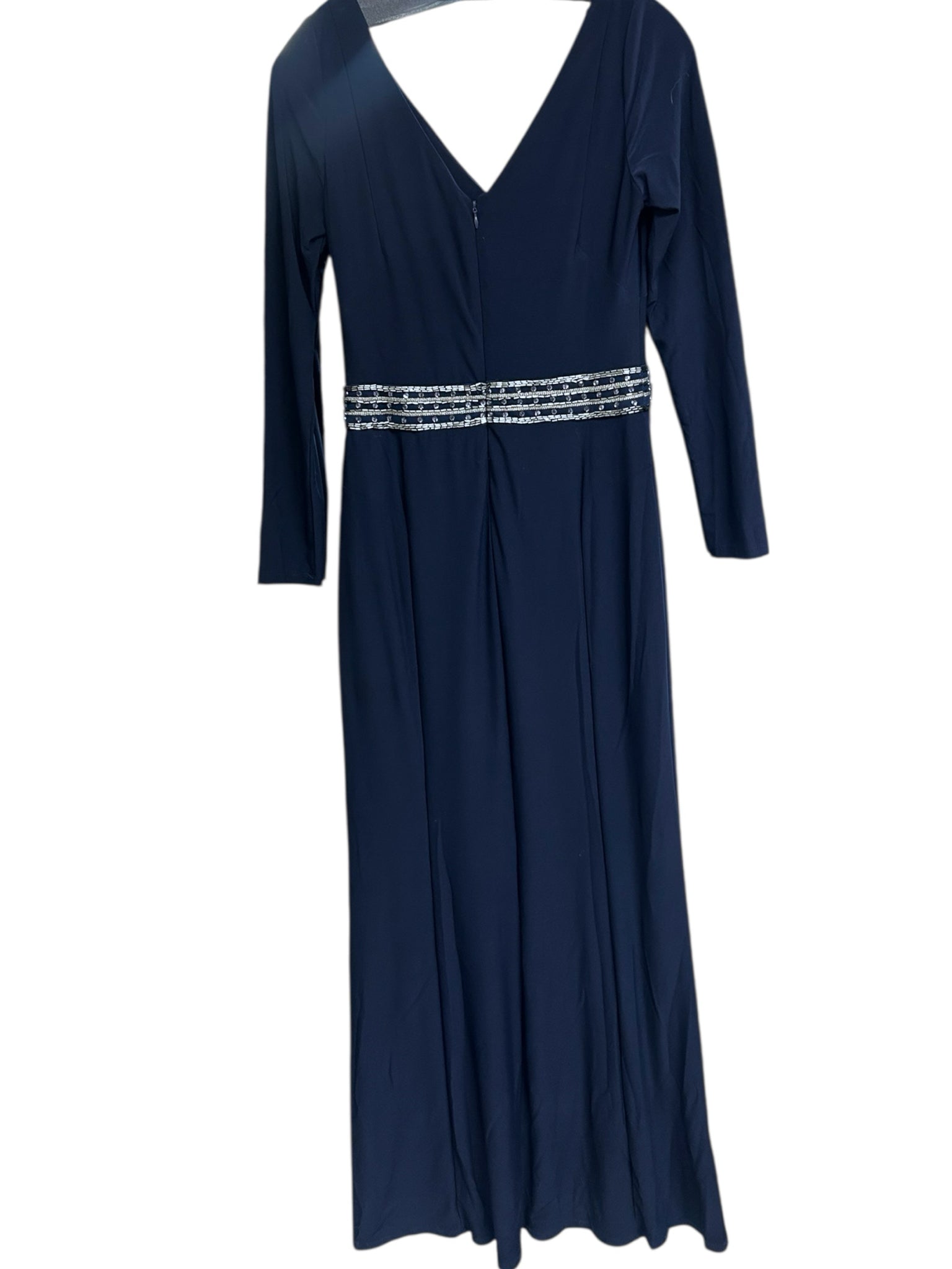 LAUREN RALPH LAUREN LONG SLEEVE BEADED WAIST FORMAL DRESS SIZE 4