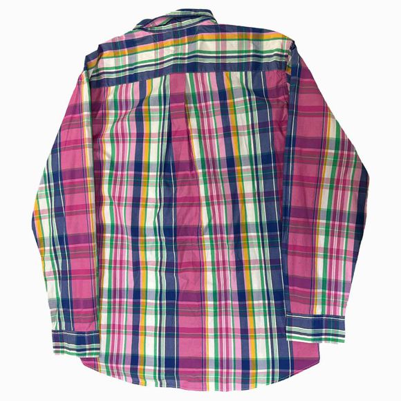 TOMMY HILFIGER PLAID OXFORD PINK/BLUE SHIRT SIZE XL