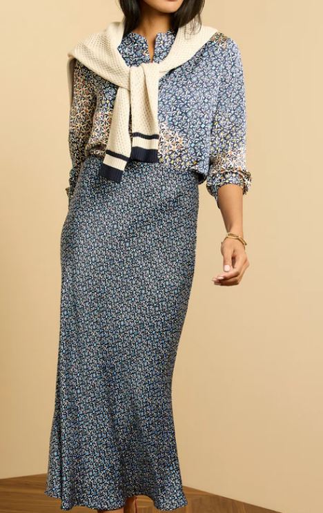 NIC+ZOE MONOGRAM MIX PRINT SLIP SKIRT SIZE: XL