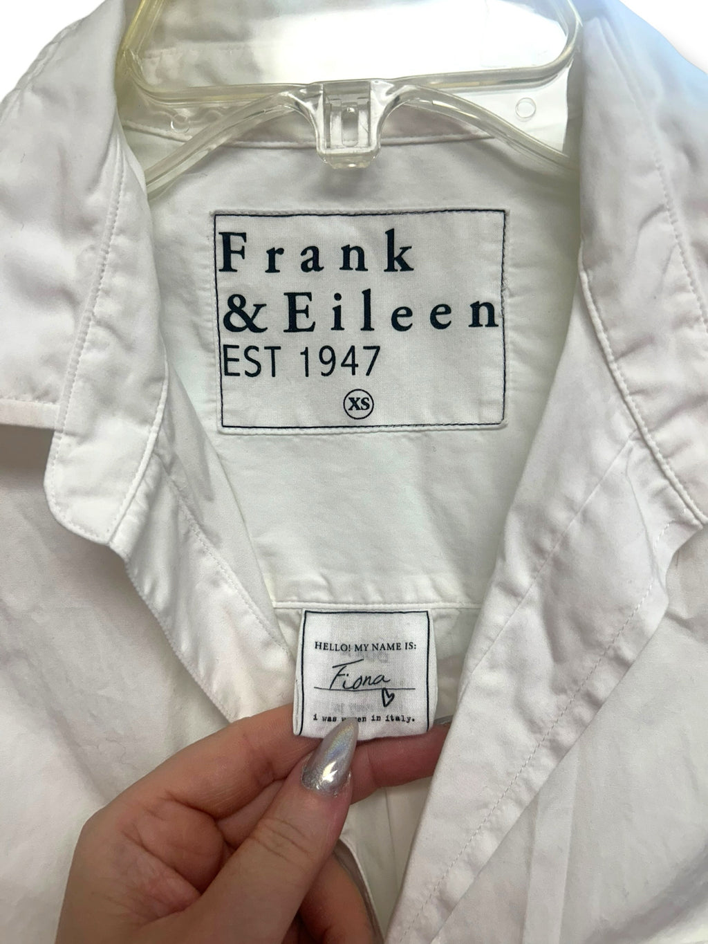 FRANK & EILEEN FIONA COTTON SLEEVELESS WHITE BUTTON UP BLOUSE SIZE XS