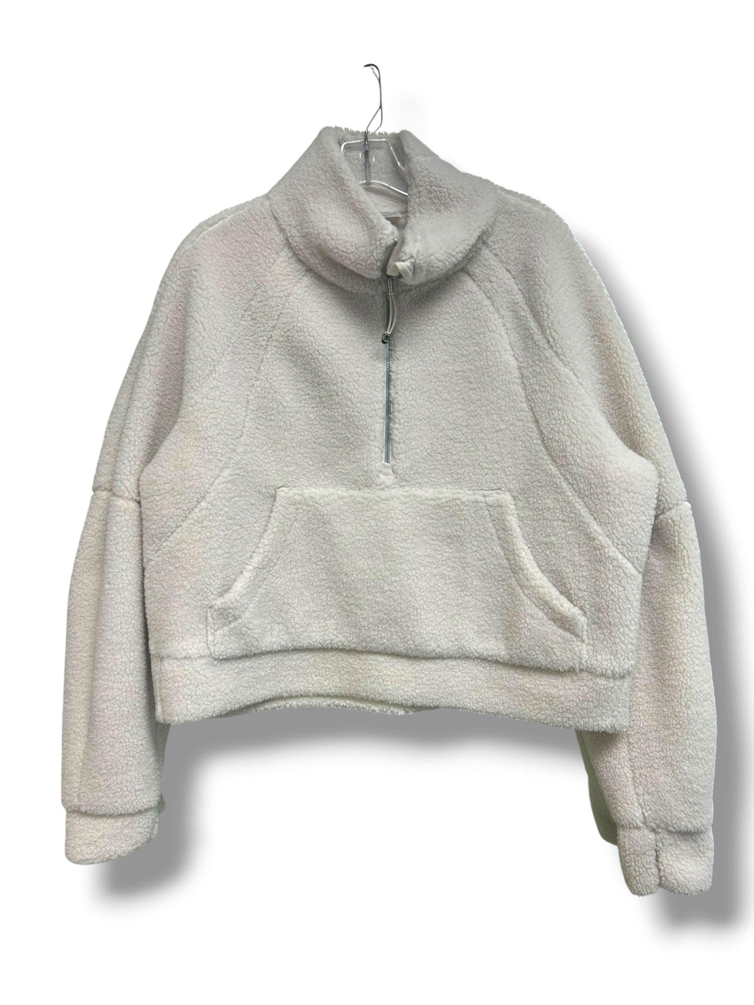 LULULEMON CREAM SCUBA OVERSIZED SHERPA FLEECE PULLOVER SIZE M/L