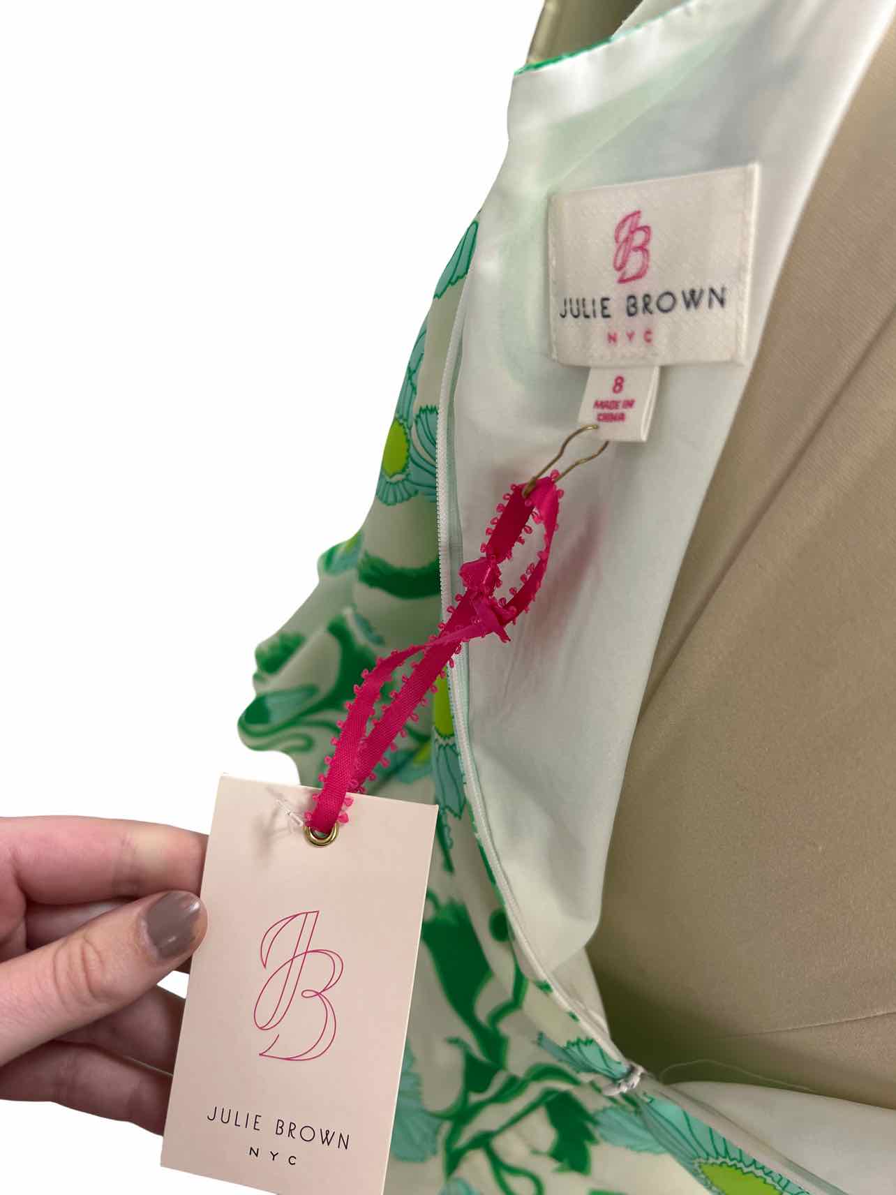 JULIE BROWN NEW! GREEN FLORAL DRESS SIZE: 8 – WEARHOUSE CONSIGNMENT