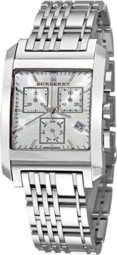 BURBERRY BU1560 CHRONOGRAPH QUARTZ WATCH - NEW BATTERY, LINKS, BOOKLETS, BOX