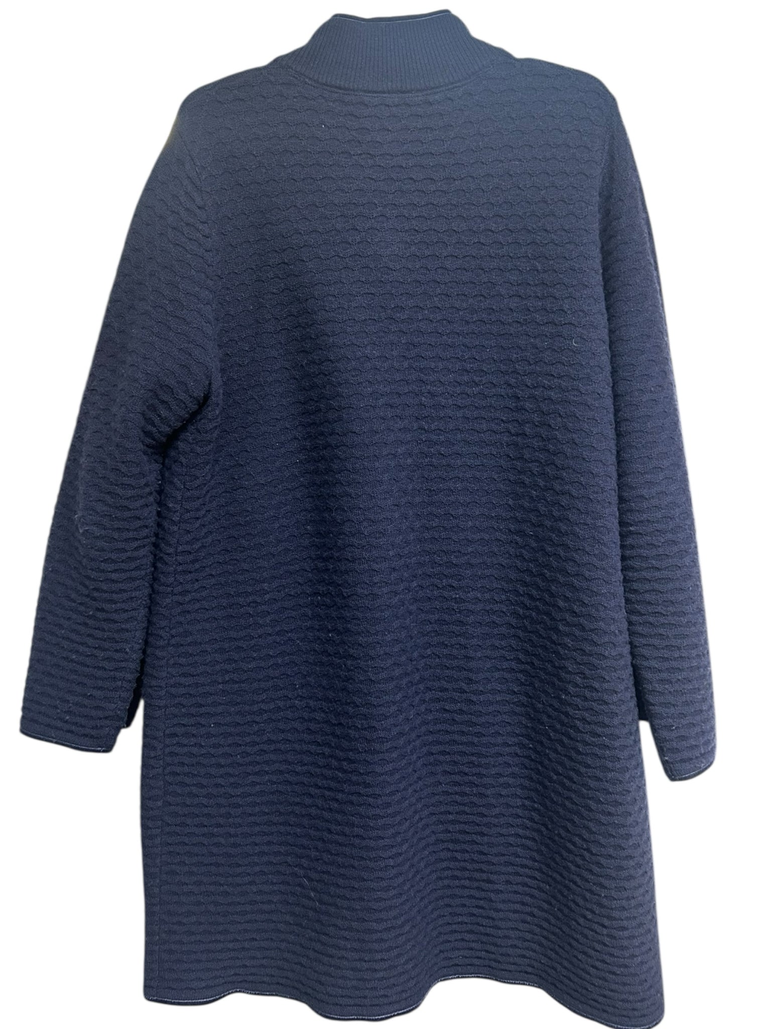 STS SAIL TO SABLE LIGHT NAVY WOOL HONEY COMB LONG CARDIGAN SIZE XXL