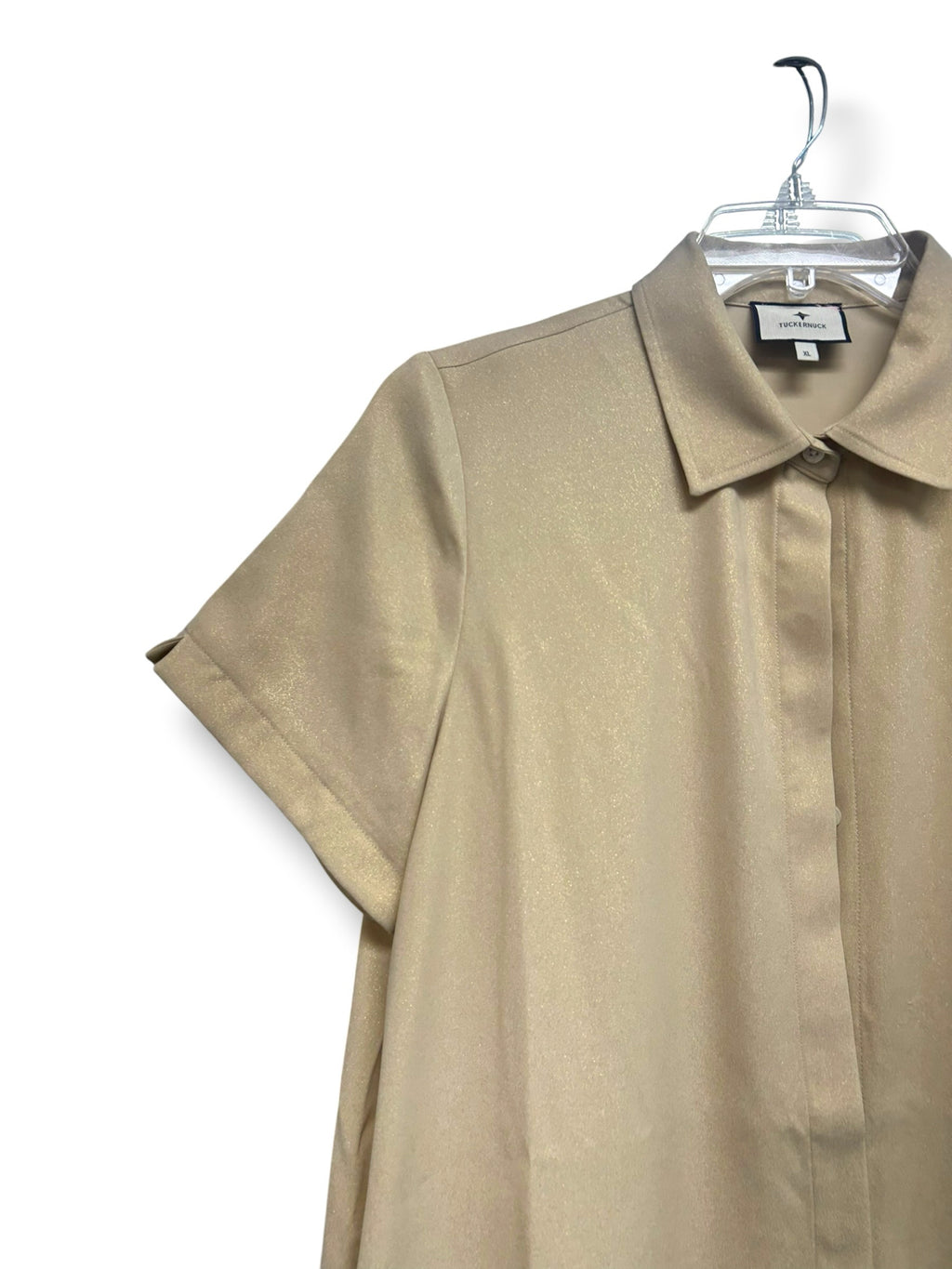 TUCKERNUCK MAXINE SHIMMER BUBBLE HEM MAXI GOLD DRESS SIZE XL