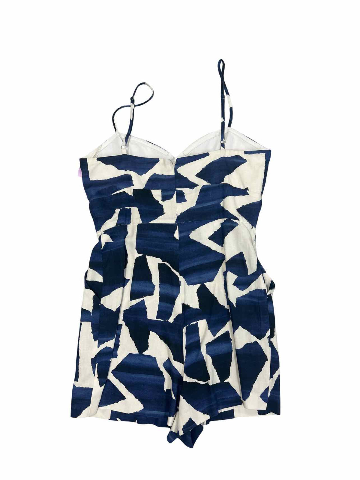 ANTHROPOLOGIE MILLIE ANYA OCEAN PUZZLE LINEN BLEND MINI ROMPER SIZE:L