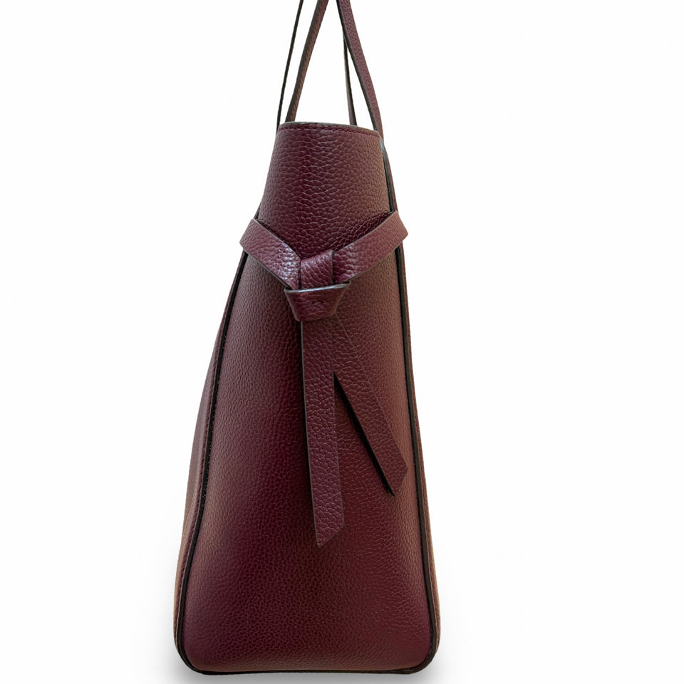 KATE SPADE KNOTT LARGE PEBBLED LEATHER TOTE IN GRENACHE