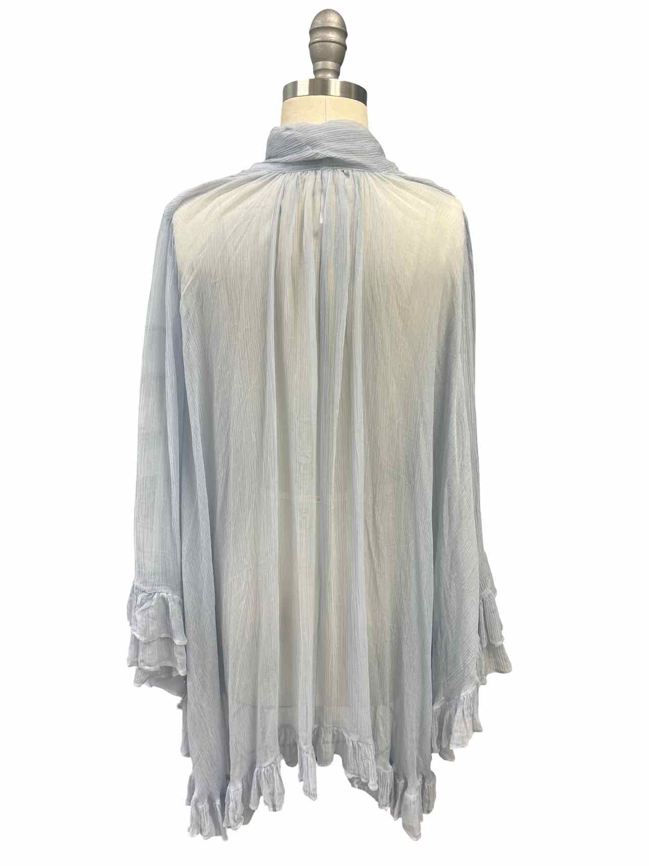 FREE PEOPLE  FULL SLEEVE FRILL TOP SIZE: S