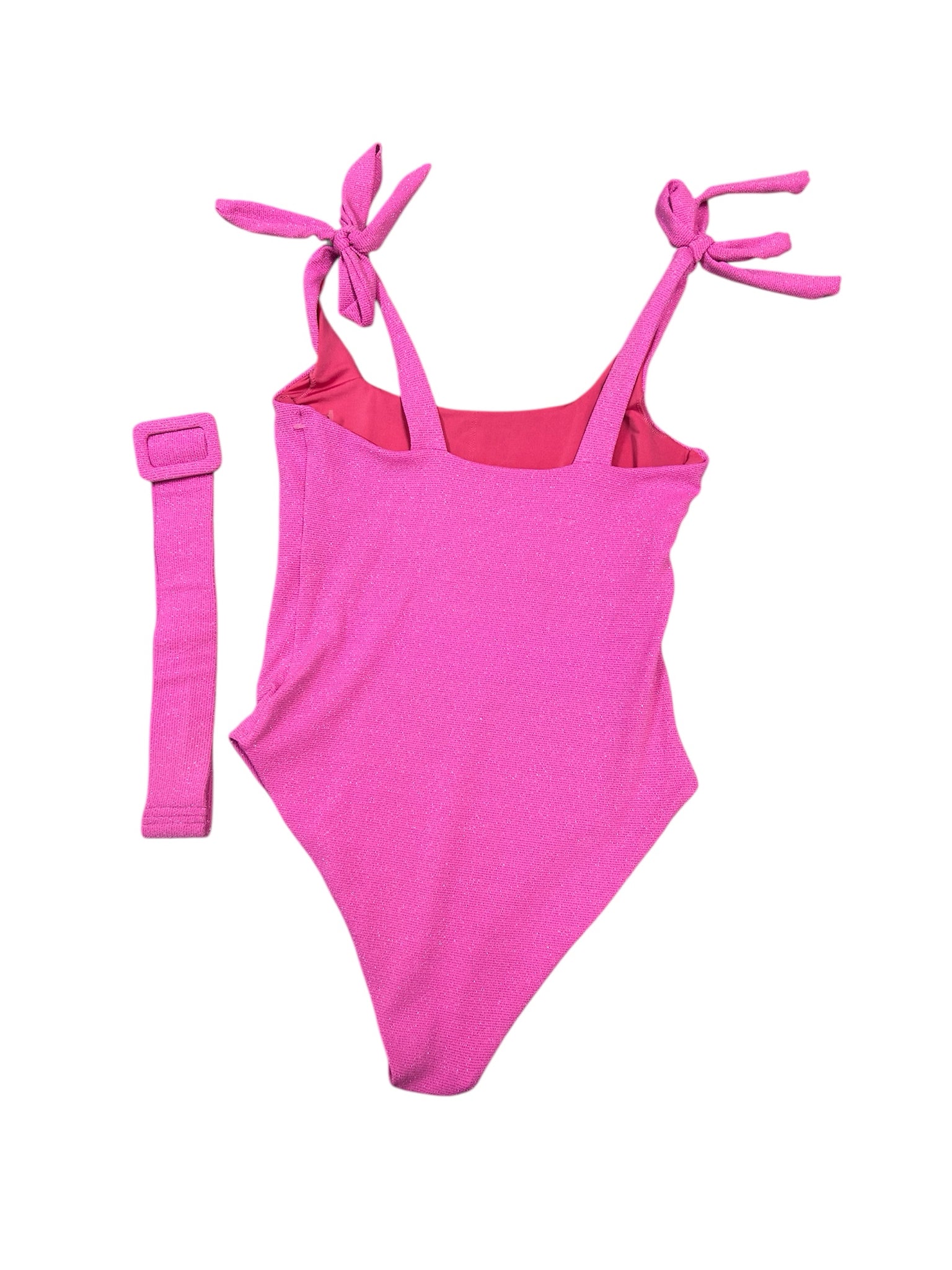 BEACH RIOT SYDNEY ONE PIECE SHIMMER SUIT PINK SIZE MEDIUM