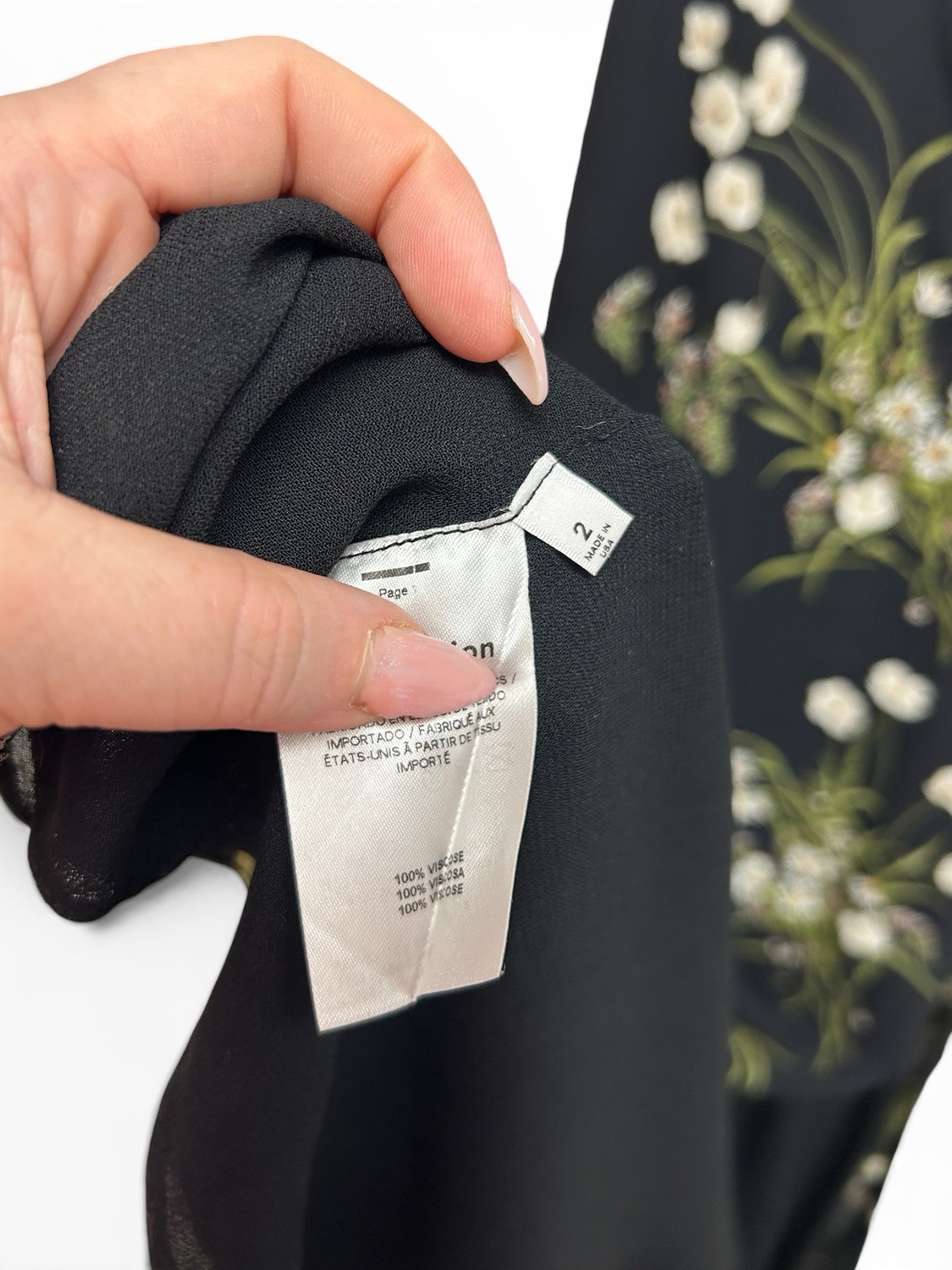 REFORMATION Size 2 BLACK FLORAL WDRESS