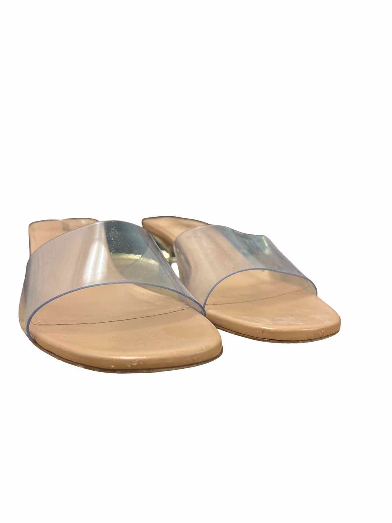 LARROUDE LUCITE VIVI SLIP ON KITTEN HEEL SIZE: 9