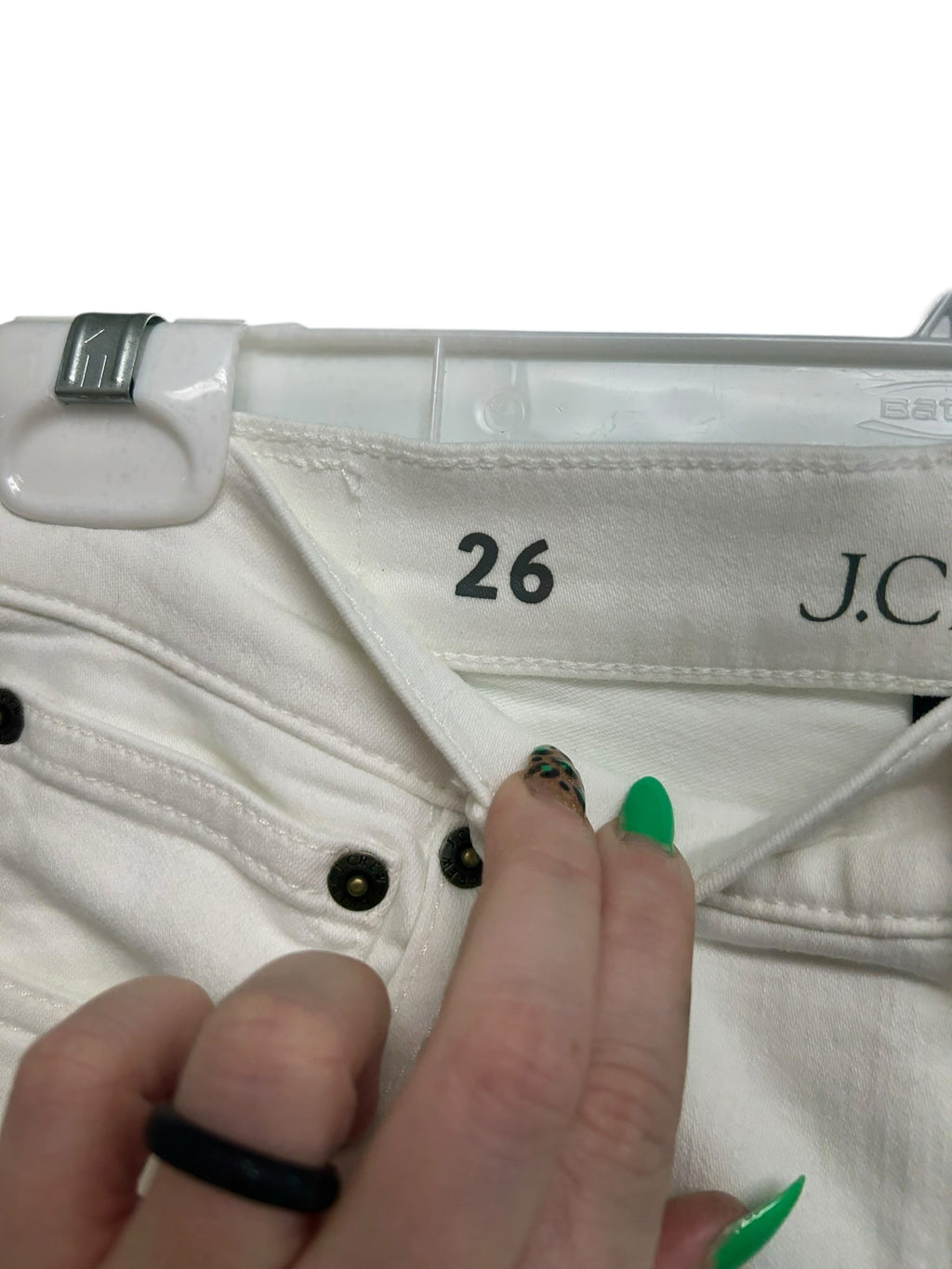 NWT J.CREW '03 BOOTCUT WHITE DENIM JEANS STRETCH SIZE 26