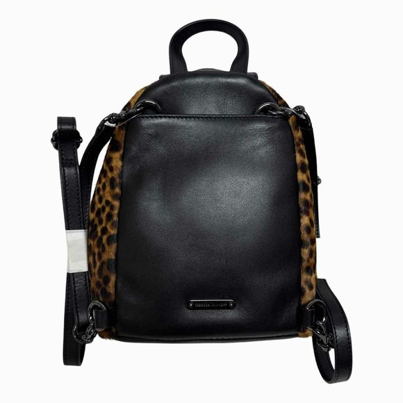 REBECCA MINKOFF NWT! CONVERTIBLE MINI JULIAN BACKPACK IN CALF HAIR LEOPARD