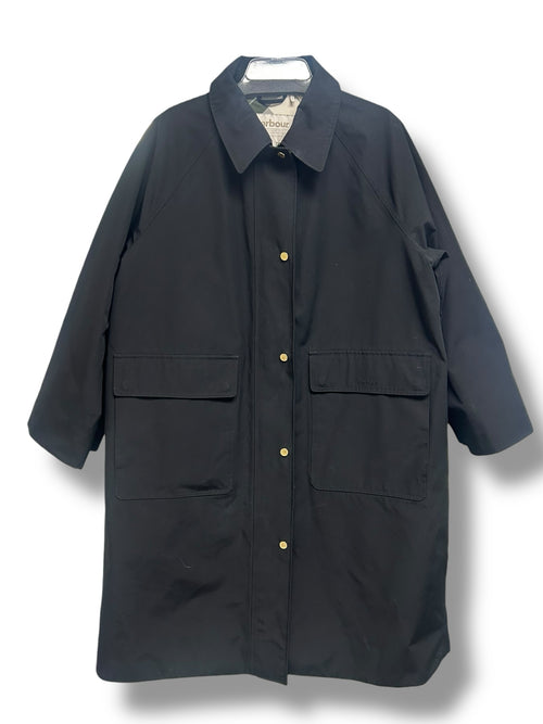 BARBOUR THE FRANCIS WATERPROOF INSULATED BLACK RAINCOAT NO HOOD SIZE 12 - WEARHOUSE  CONSIGNMENT