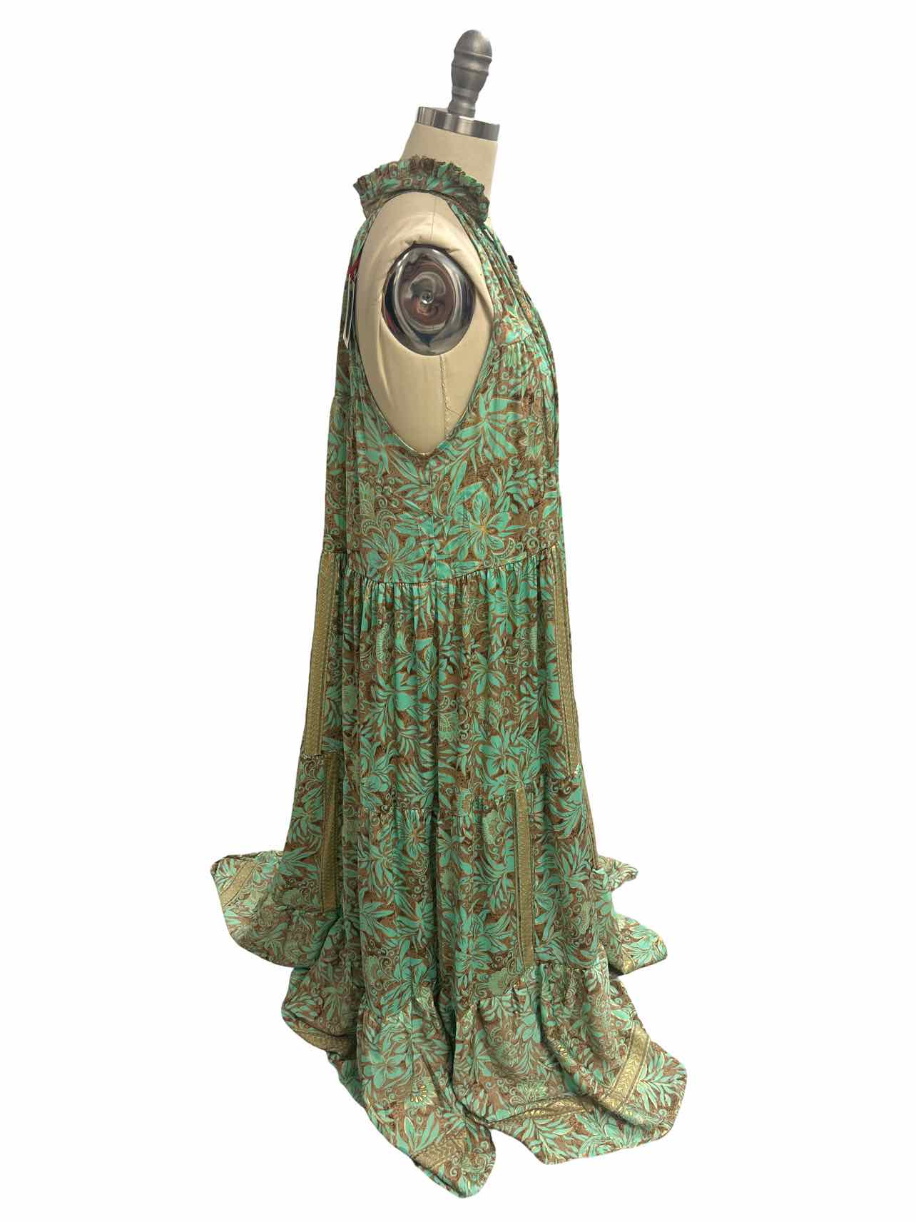 ANTHROPOLOGIE NEW~ RAGA HALTER PRINT MAXI DRESS SIZE: L