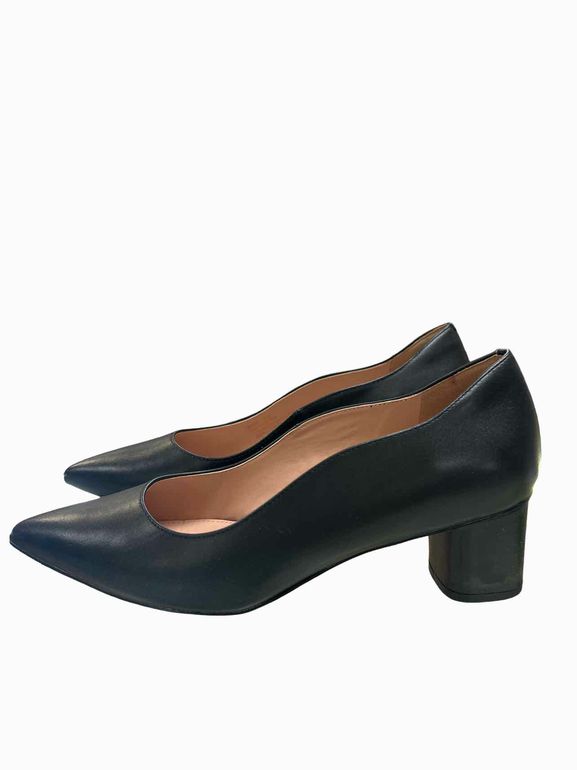 COLE HAAN GRAND 360 LOW BLOCK HEEL  BLACK LEATHER PUMP  9.5