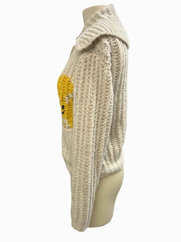 ANTHROPOLOGIE PILCRO CHUNKY FLOWER CARDIGAN SIZE: XS