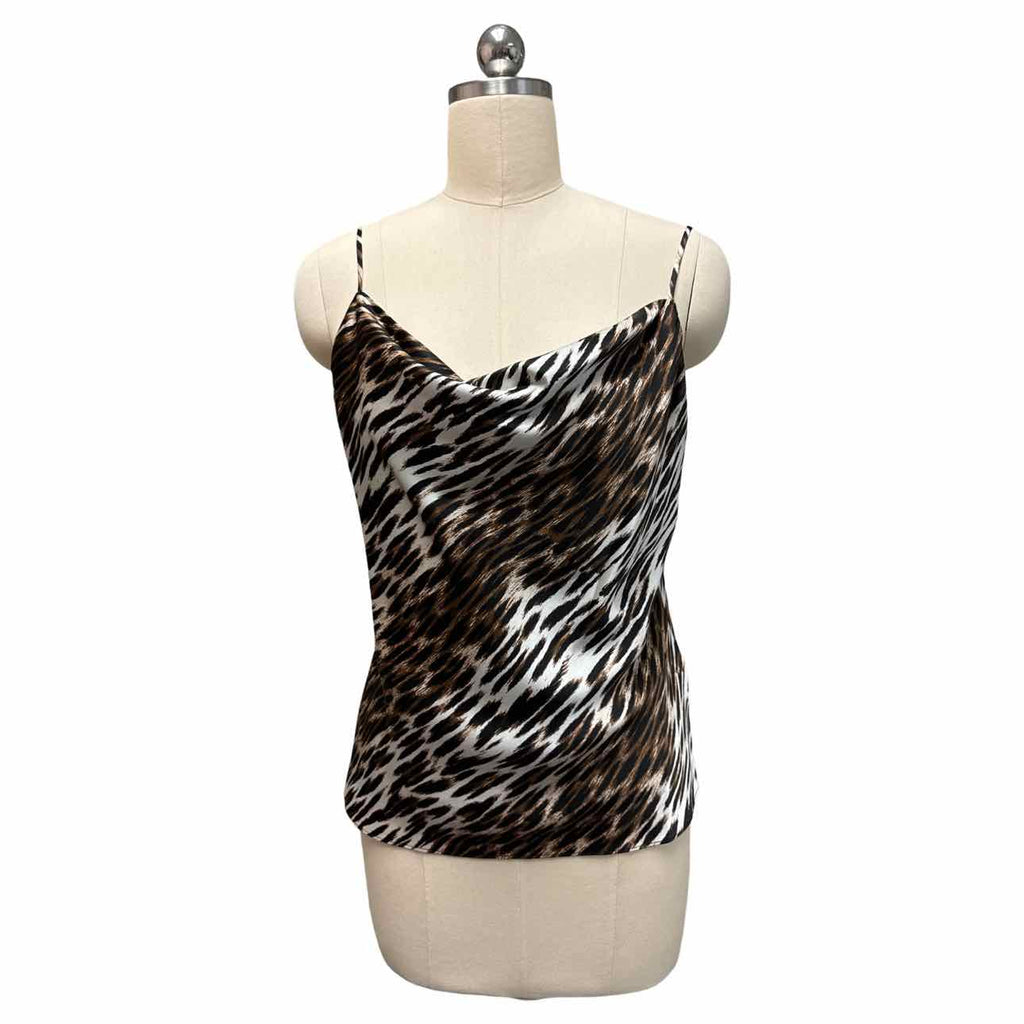 LAGENCE ANIMAL PRINT DRAPE CAMISOLE ANIMAL PRINT TOP SIZE S