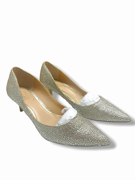 NEW IN BOX BADGLEY MISCHKA FRENCHIE RHINESTONE KITTEN HEEL SIZE 7.5 WIDE