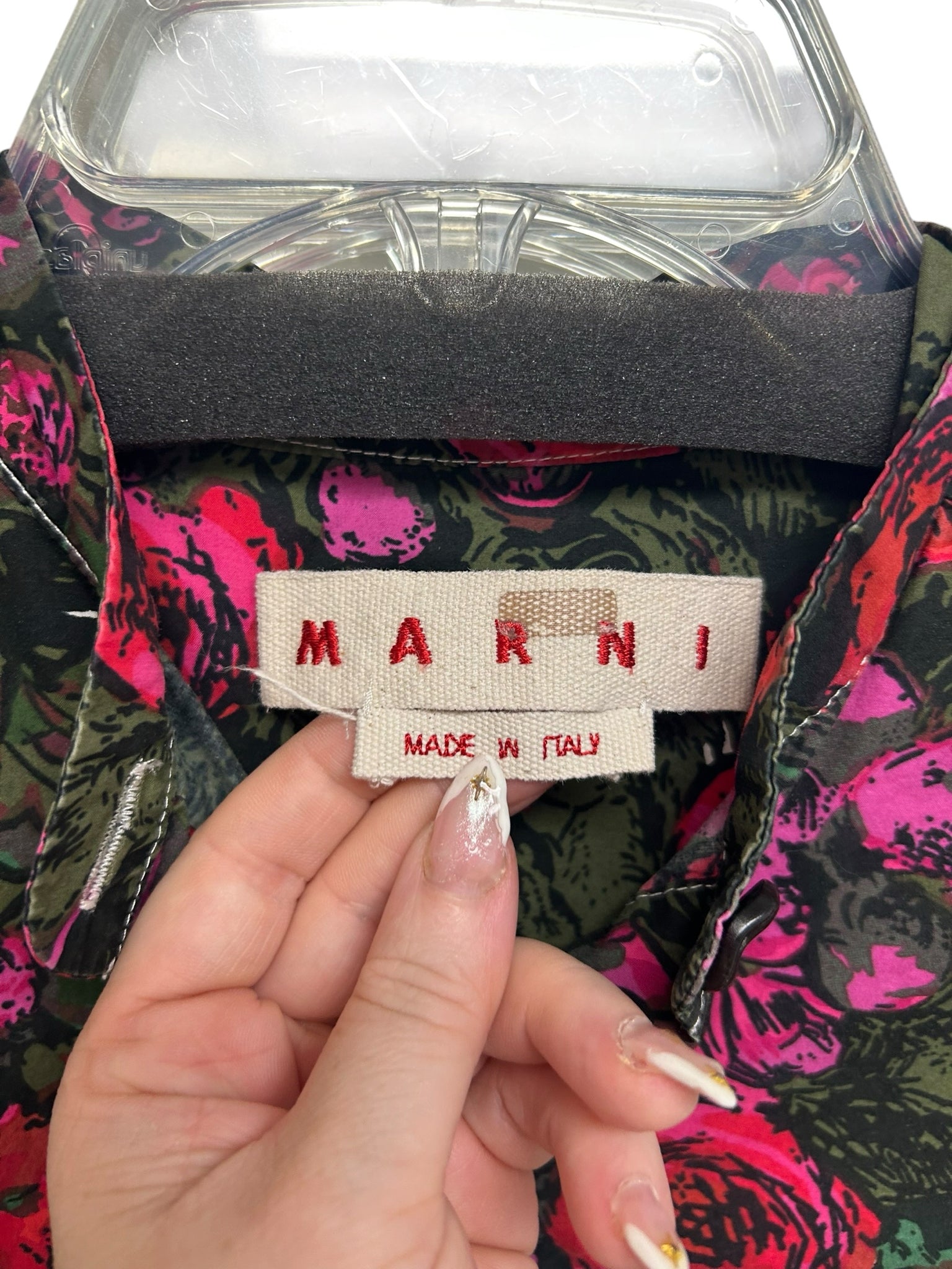 MARNI STARLIGHT FLORAL QUARTER BUTTON LONG SLEEVE BLOUSE US 4
