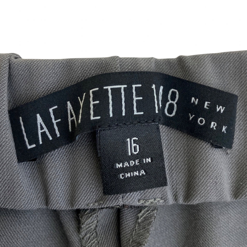 LAFAYETTE 148 GRAY WOOL BLEND UNLINED ELASTIC WAIST PANTS SIZE 16