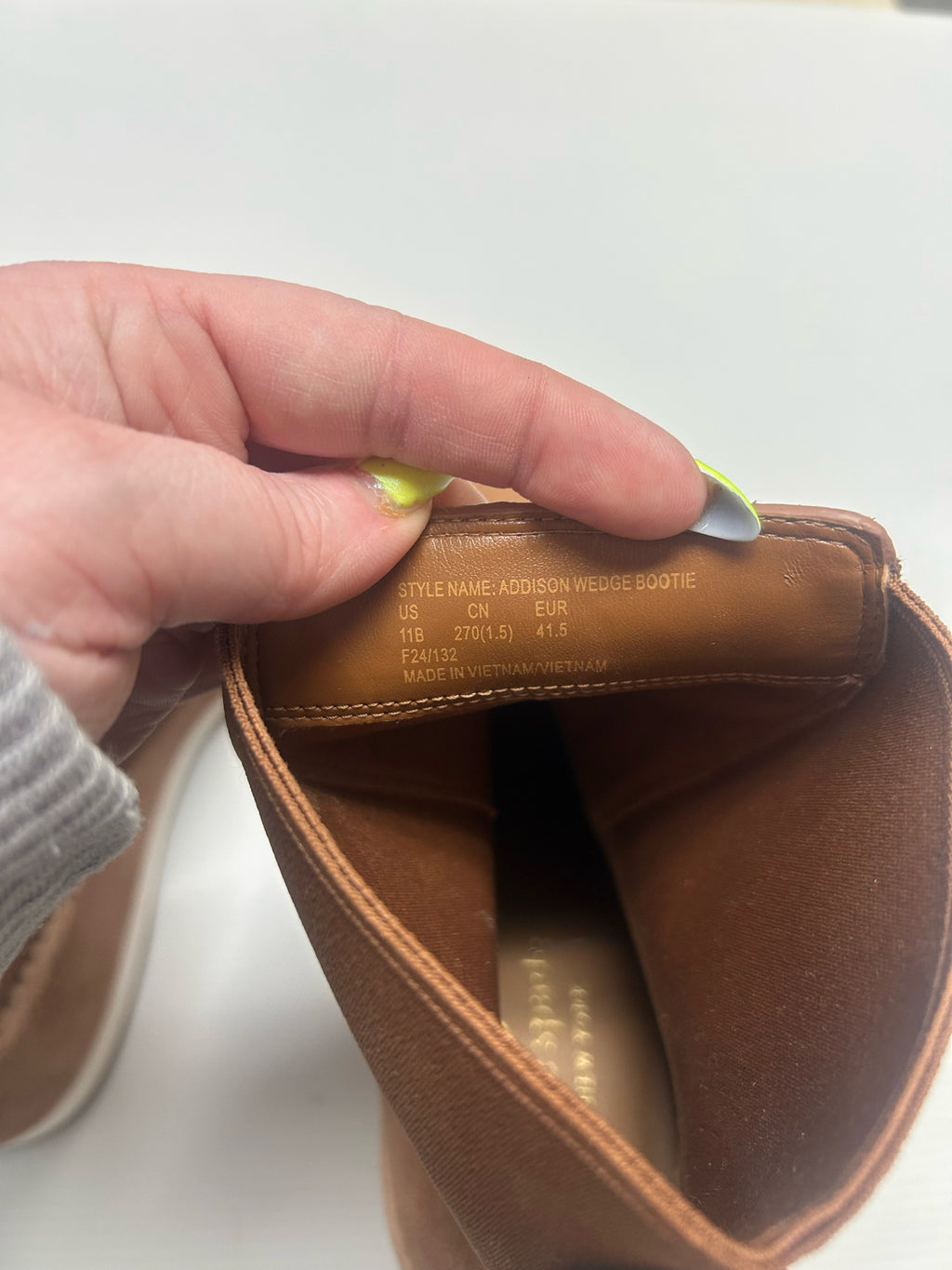 KATE SPADE ADDISON WEDGE TAN SUEDE PLATFORM BOOTIES SIZE 11