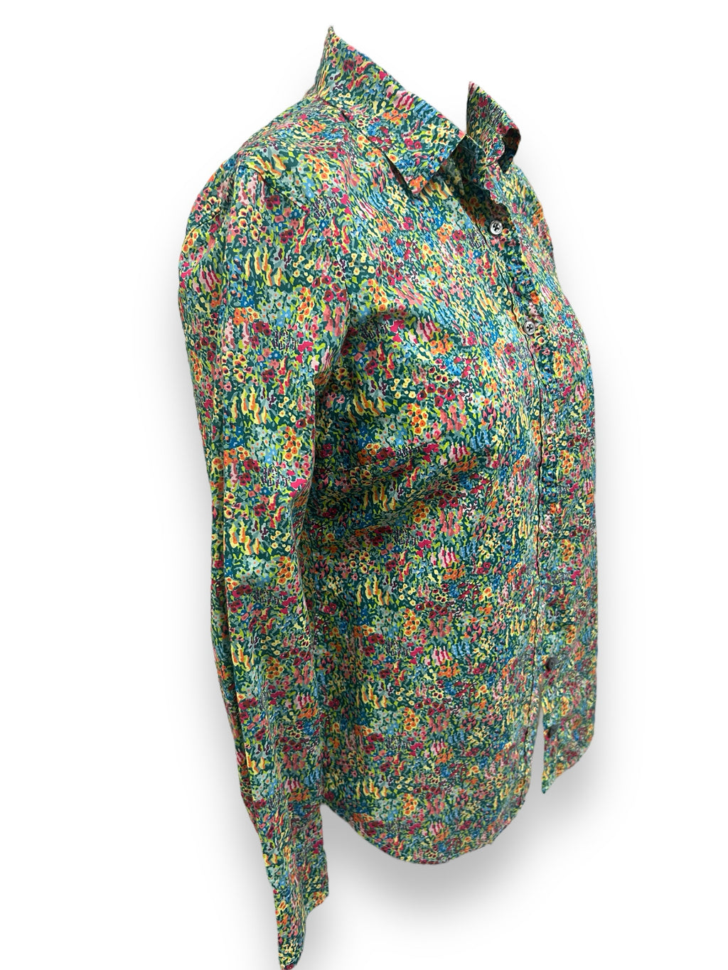 JCREW LIBERTY LONDON PRINT FLORAL MULTI SLIM FIT BUTTON DOWN SIZE 0