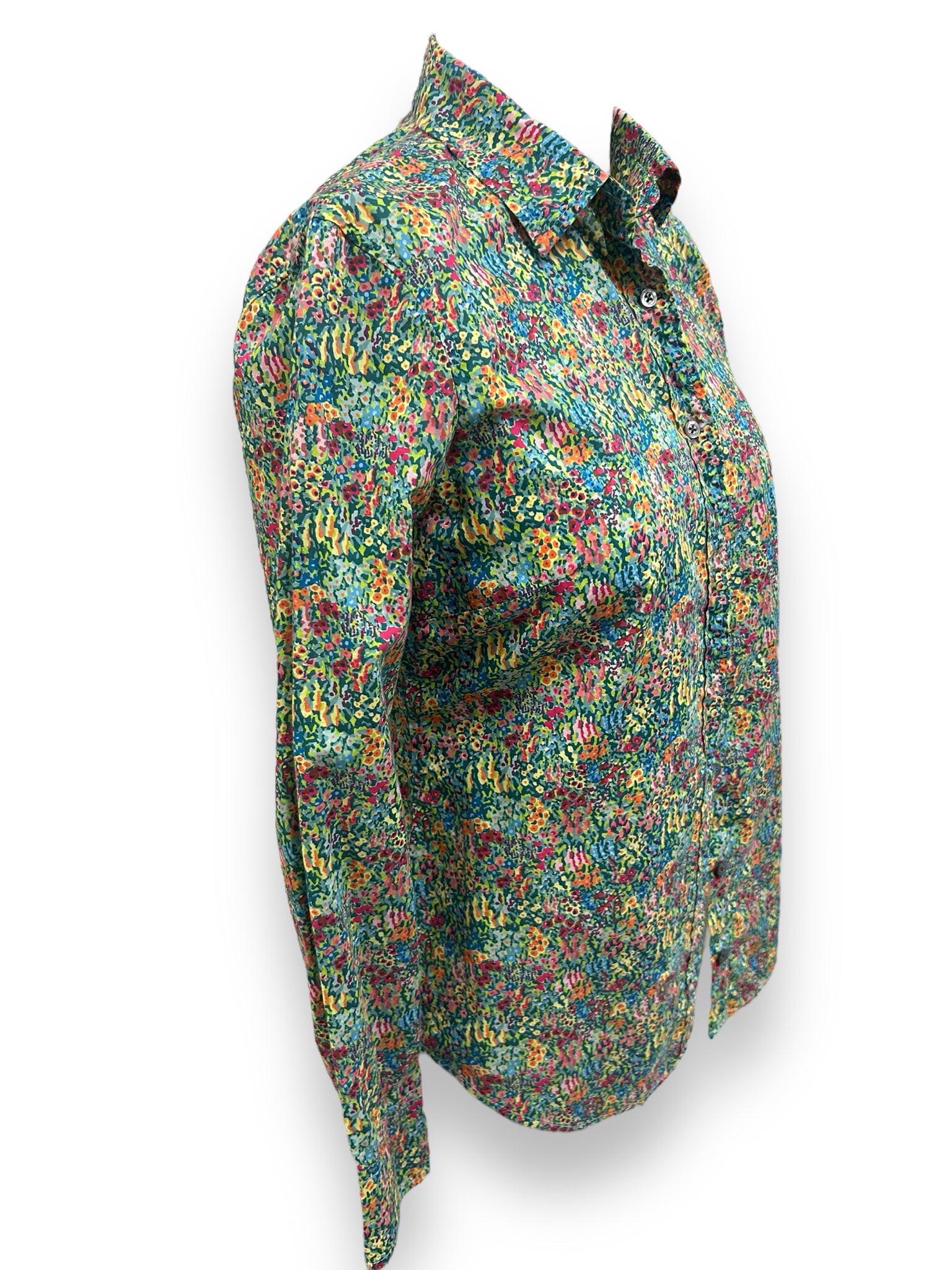 JCREW LIBERTY LONDON PRINT FLORAL MULTI SLIM FIT BUTTON DOWN SIZE 0