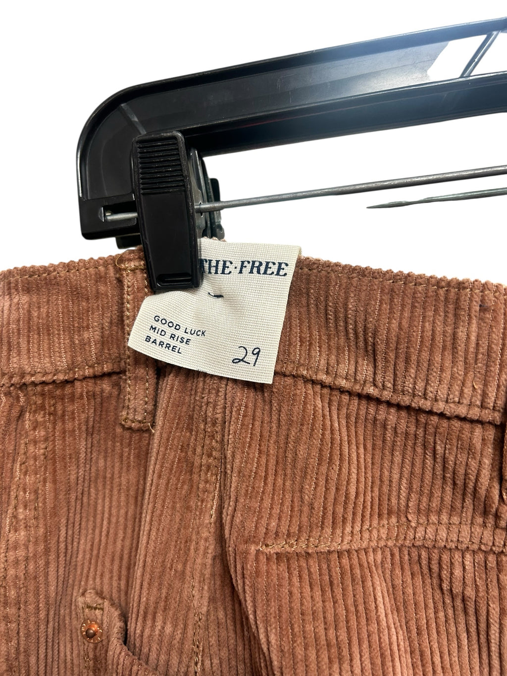 NWT WE THE FREE GOOD LUCK CORDUROY BARREL PANTS GINGER ROOT SIZE 29