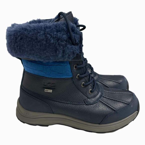 UGG ADIRONDACK III VELVET CROC NAVY SNOW BOOT SIZE 10