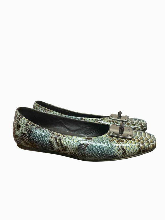 DONALD PLINER ANA PYTHON SLIP ONS SNAKESKIN 9.5