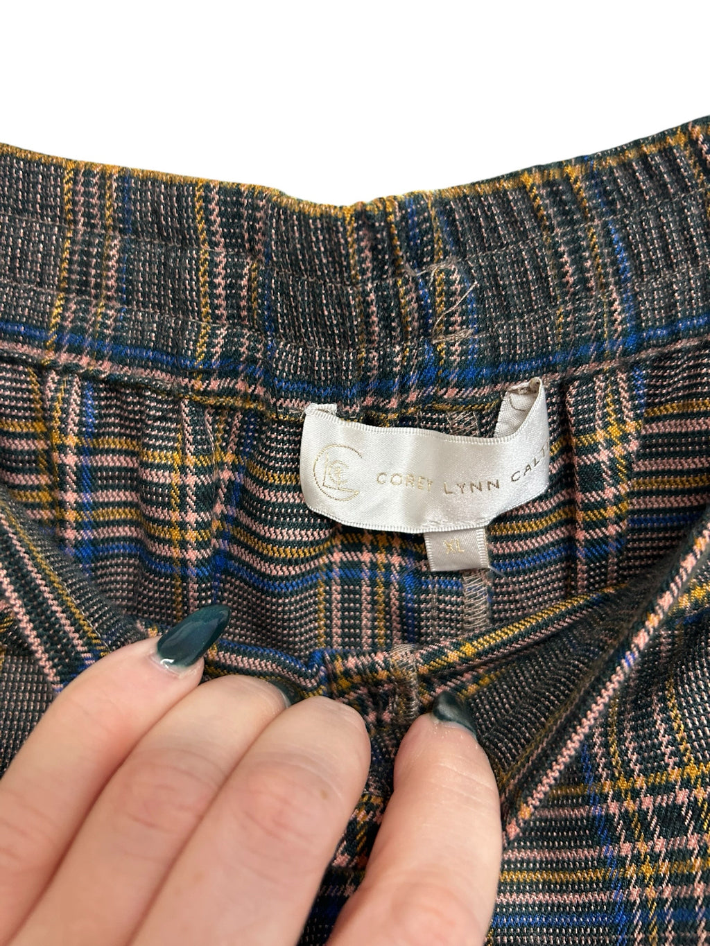 NWT ANTHROPOLOGIE COREY LYNN CALTER PLAID PULL ON PANTS SIZE XL