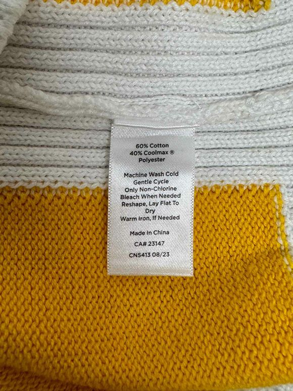 TALBOTS NWT! SPORT KNIT FULL ZIP YELLOW/WHITE CARDIGAN SIZE 2X