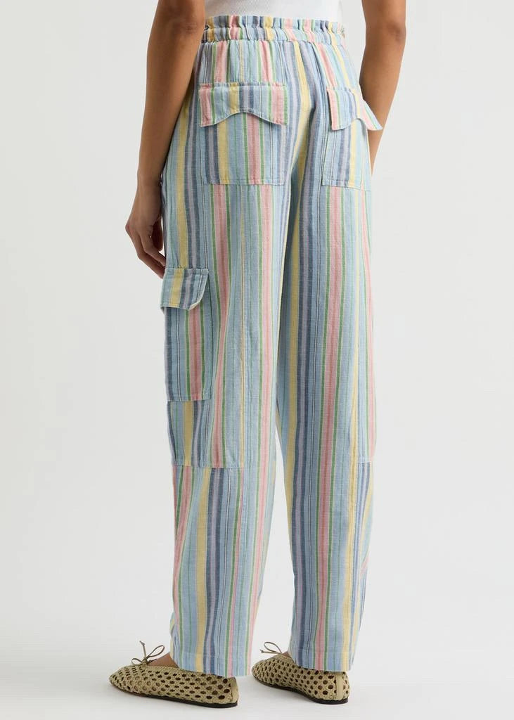 NWT DAMSON MADDER HOPE COTTON CARGO WIDE LEG STRIPED PANTS UK 20 US 16 - WEARHOUSE  CONSIGNMENT