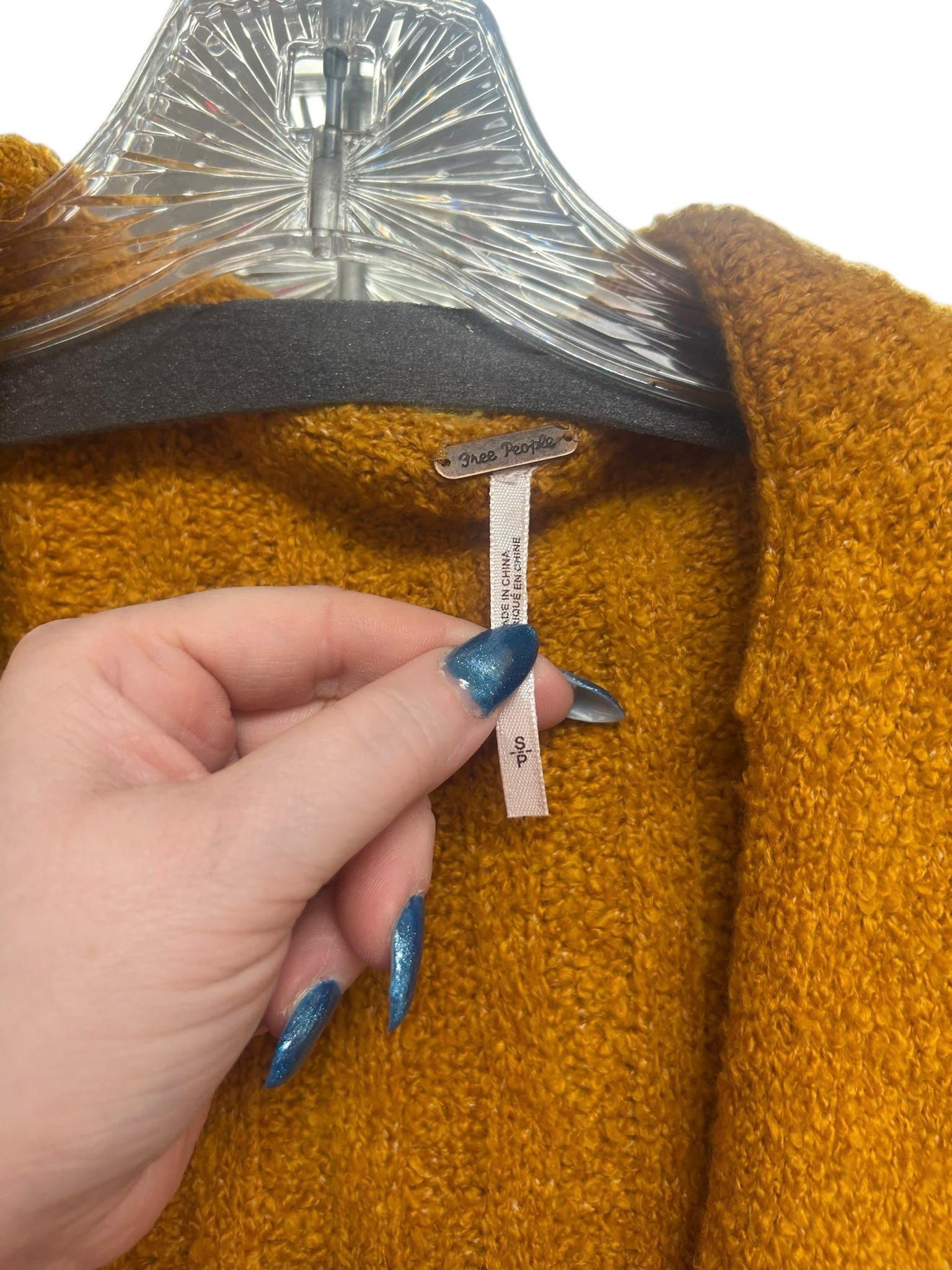 NWT FREE PEOPLE SNOW ANGEL DUSTER CARDI GOLDENROD HOODED SIZE SMALL