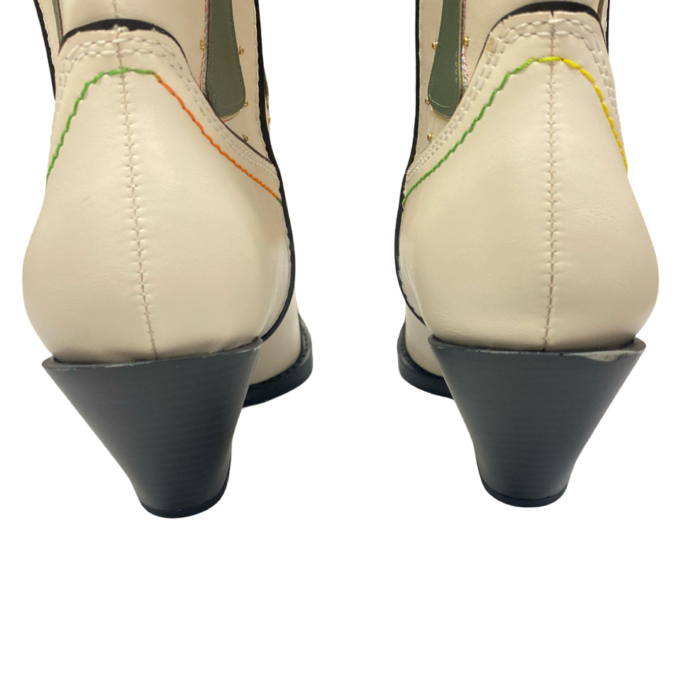 ZARA CONTRASTING KNEE-HIGH WESTERN CACTUS BOOTS SIZE 39