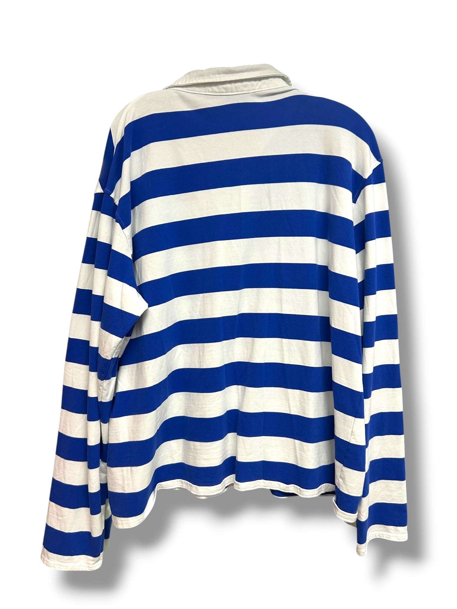 TUCKERNUCK POMANDER PLACE BLUE WHITE STRIPED POLO SIZE XXL