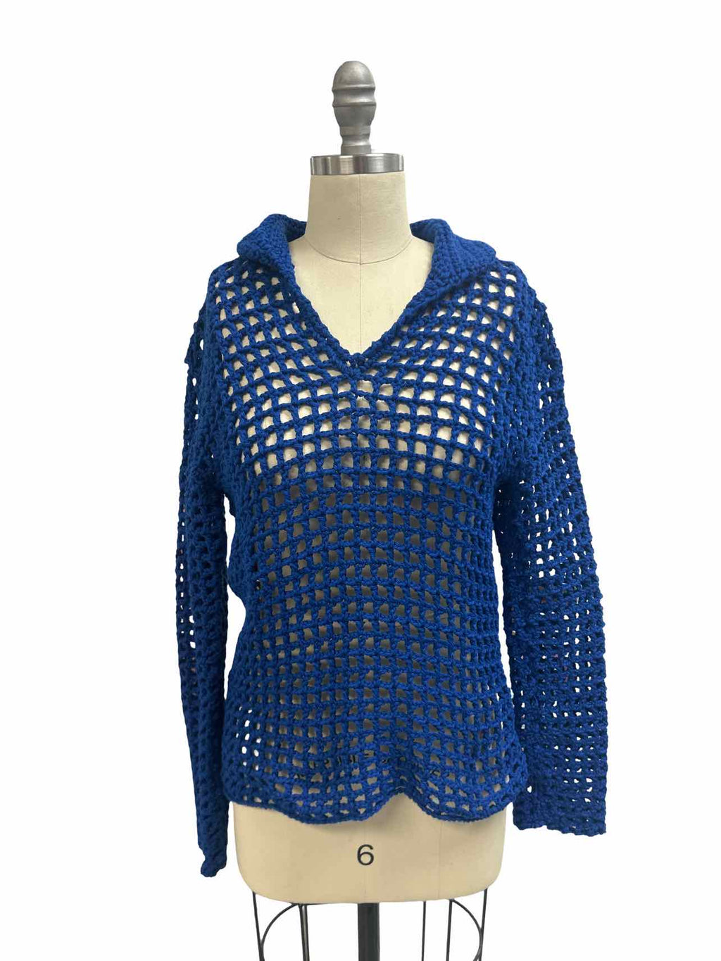 OF HANDMADE COLLARED OPEN KNIT TOP SIZE: XS