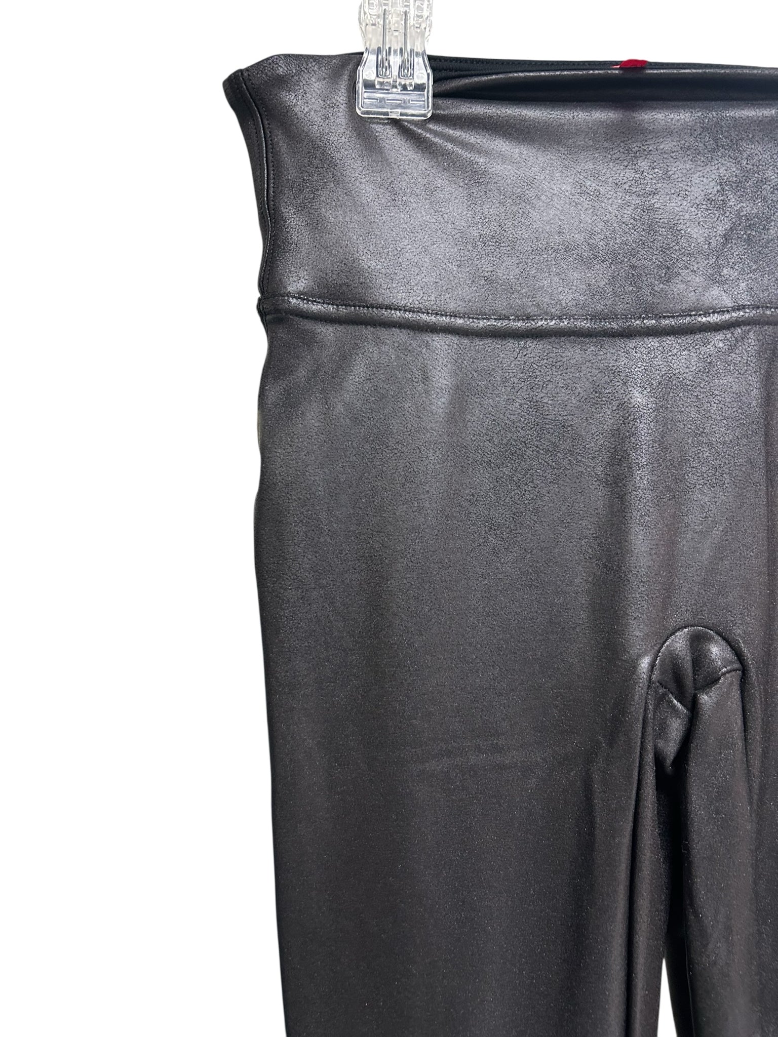 NWT SPANX FAUX LEATHER LEGGINGS BLACK TALL FIT SIZE SMALL