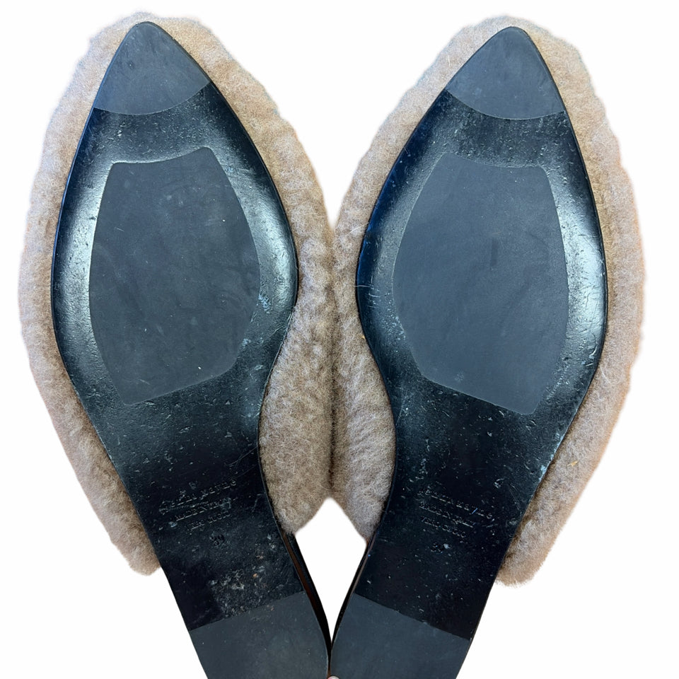 JENNI KAYNE SHEARLING MULES SIZE 39