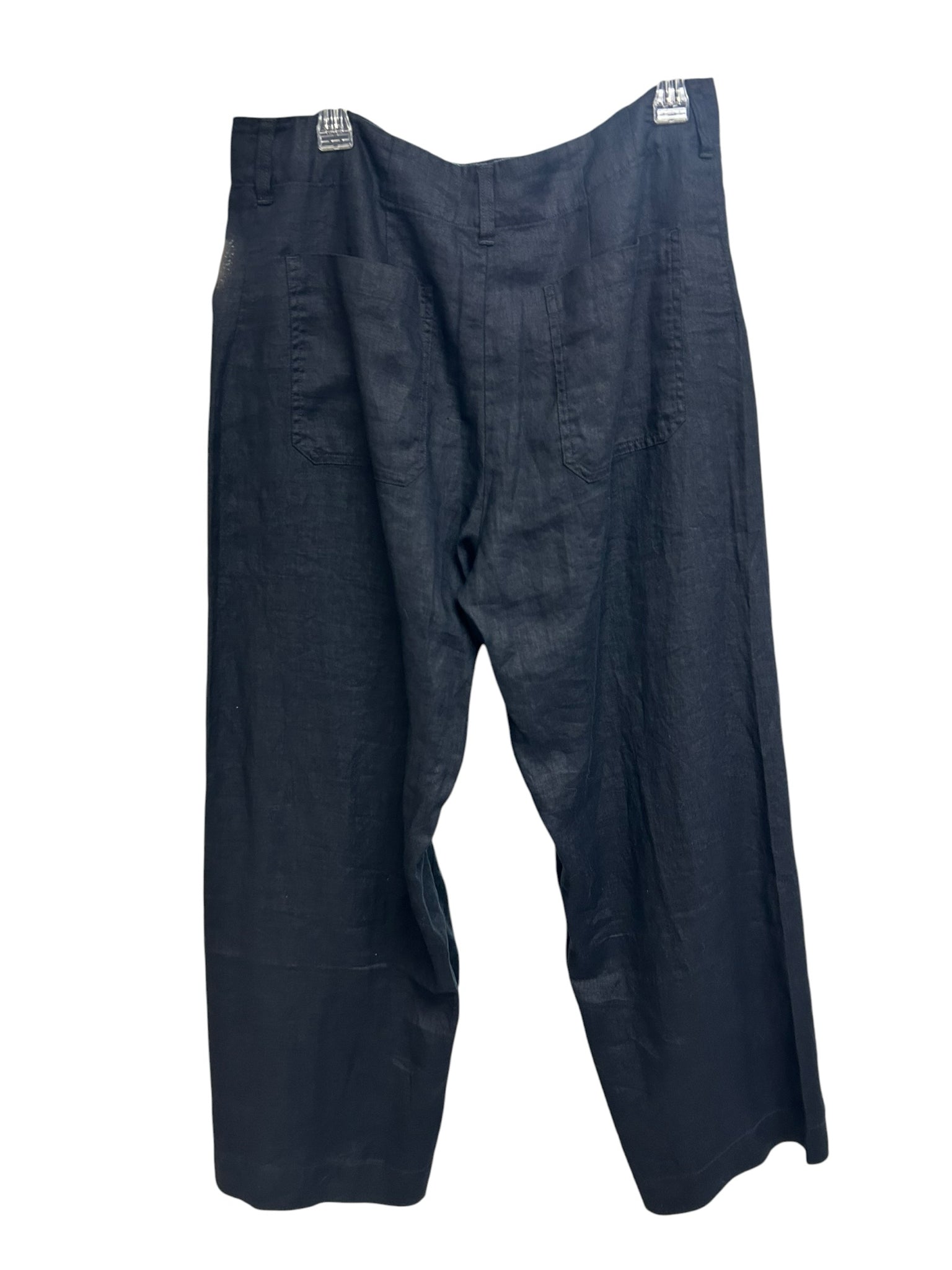 QUINCE EUROPEAN LINEN BLACK WIDE LEG PANTS SIZE 14