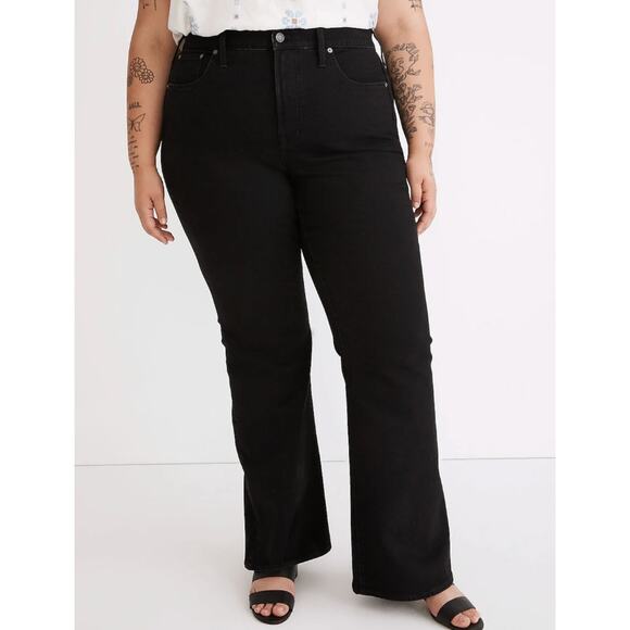 MADEWELL THE PERFECT VINTAGE FLARE JEAN BLACK DENIM SIZE 33 US 16